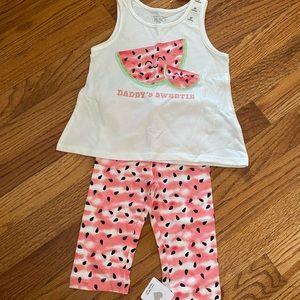 NWT The Children’s Place 2t Tank & Capri Watermelon Set